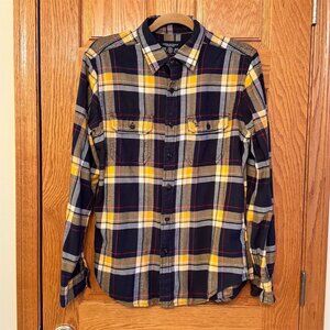 American Eagle Women's Plaid Flannel Shirt M Long Sleeve Button-Up